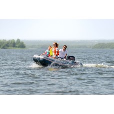 Надувная лодка Колибри КМ-280ДЛ (Kolibri KM-280DL) моторная килевая Air-Deck, тёмно-серая