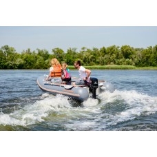 Надувная лодка Колибри КМ-280ДЛ (Kolibri KM-280DL) моторная килевая Air-Deck, тёмно-серая