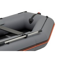 Надувная лодка Колибри КМ-360Д Профи (Kolibri KM-360D Профи) моторная килевая алюминиевый пайол, тёмно-серая