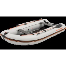 Надувная лодка Колибри КМ-360ДСЛ (Kolibri KM-360DSL) моторная килевая фанерный пайол, светло-серая