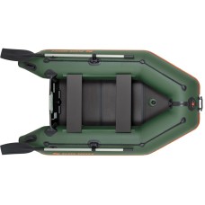 Надувная лодка Колибри КМ-245Д Профи (Kolibri KM-245D Профи) моторная килевая слань-книжка, зелёная