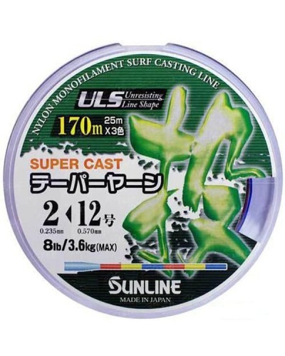 Леска Sunline New Tapered Line 170 м конусная 3 Colors 0.26 мм>0.57 мм