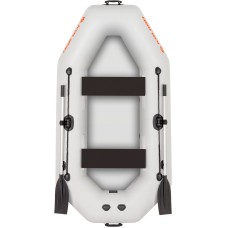 Надувная лодка Колибри К-240Т (Kolibri K-240T) гребная слань-коврик, светло-серая