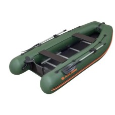 Надувная лодка Колибри КМ-400ДСЛ (Kolibri KM-400DSL) моторная килевая алюминиевый пайол, зелёная