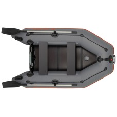 Надувная лодка Колибри КМ-245Д Профи (Kolibri KM-245D) моторная килевая слань-книжка, тёмно-серая