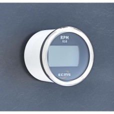 Цифровой тахометр с счетчиком моточасов ECMS PLT2-BS-RPM 52мм, черный (800-00264)