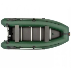 Надувная лодка Колибри КМ-360ДСЛ (Kolibri KM-360DSL) моторная килевая фанерный пайол, зелёная