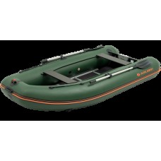 Надувная лодка Колибри КМ-360ДСЛ (Kolibri KM-360DSL) моторная килевая фанерный пайол, зелёная