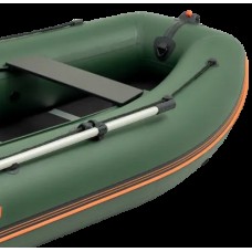 Надувная лодка Колибри КМ-360ДСЛ (Kolibri KM-360DSL) моторная килевая фанерный пайол, зелёная