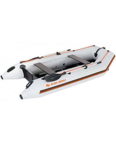 Надувная лодка Колибри КМ-330Д Профи (Kolibri KM-330D Профи) моторная килевая алюминиевый пайол, светло-серая