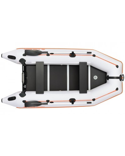 Надувная лодка Колибри КМ-330Д Профи (Kolibri KM-330D Профи) моторная килевая алюминиевый пайол, светло-серая