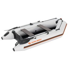 Надувная лодка Колибри КМ-280Д Профи (Kolibri KM-280D) моторная килевая слань-книжка, светло-серая