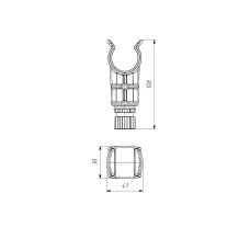 Фиксатор для трубы и весла 32-35 мм FASTEN (Oh032)