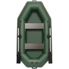 Надувная лодка Колибри К-240Т (Kolibri K-240T) гребная слань-книжка, зелёная