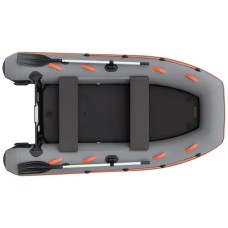 Надувная лодка Колибри КМ-300ХЛ (Kolibri KM-300XL) моторная Air-Deck, тёмно-серая