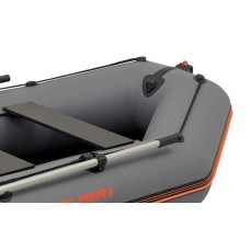 Надувная лодка Колибри КМ-245Д Профи (Kolibri KM-245D Профи) моторная килевая слань-книжка, тёмно-серая