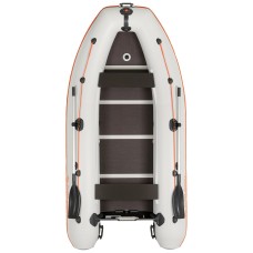 Надувная лодка Колибри КМ-330ДСЛ (Kolibri KM-330DSL) моторная килевая фанерный пайол, светло-серая
