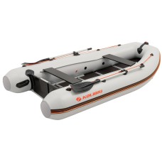 Надувная лодка Колибри КМ-330ДСЛ (Kolibri KM-330DSL) моторная килевая фанерный пайол, светло-серая