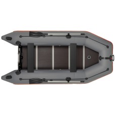 Надувная лодка Колибри КМ-360Д Профи (Kolibri KM-360D) моторная килевая фанерный пайол, тёмно-серая