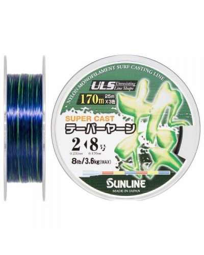 Леска Sunline New Tapered Line 170 м конусная 3 Colors 0.235 мм>0.47 мм