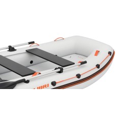 Надувная лодка Колибри КМ-270ХЛ (Kolibri KM-270XL) моторная Air-Deck, светло-серая