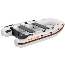 Надувная лодка Колибри КМ-270ХЛ (Kolibri KM-270XL) моторная Air-Deck, светло-серая
