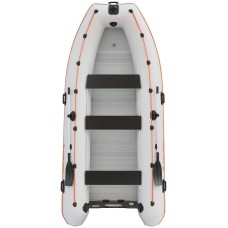Надувная лодка Колибри КМ-400ДСЛ (Kolibri KM-400DSL) моторная килевая фанерный пайол, светло-серая