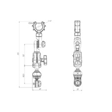 Держатель ноги носового электромотора Ø до 50 мм для установки на С-подобный профиль, черно-серый (FRh101)