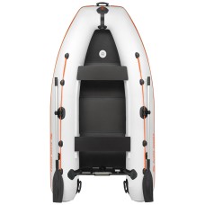 Надувная лодка Колибри КМ-280ДЛ (Kolibri KM-280DL) моторная килевая слань-книжка, светло-серая