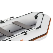 Надувная лодка Колибри КМ-260 (Kolibri KM-260) моторная Air-Deck, светло-серая