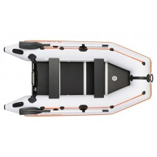 Надувная лодка Колибри КМ-300Д Профи (Kolibri KM-300D Профи) моторная килевая алюминиевый пайол, светло-серая