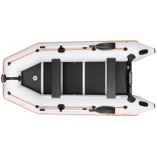 Надувная лодка Колибри КМ-360Д Профи (Kolibri KM-360D Профи) моторная килевая фанерный пайол, светло-серая