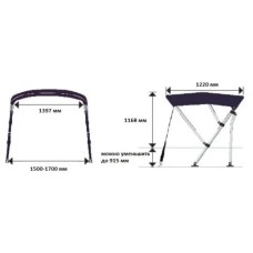 Тент с аркой для удочек OceanSouth Whitewater Pro Bimini Top, синий (MA 099-1B)