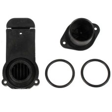 Клапан сливной транцевый 21 мм, шибер, Kolibri, черный (11.003.62)