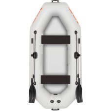 Надувная лодка Колибри К-260Т (Kolibri K-260T) гребная слань-книжка, светло-серая