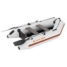 Надувная лодка Колибри КМ-245Д Профи (Kolibri KM-245D) моторная килевая слань-книжка, светло-серая