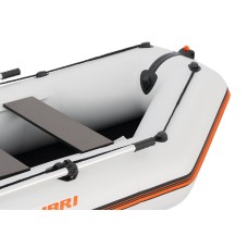 Надувная лодка Колибри КМ-245Д Профи (Kolibri KM-245D) моторная килевая слань-книжка, светло-серая