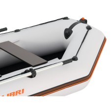 Надувная лодка Колибри КМ-260Д Профи (Kolibri KM-260D) моторная килевая слань-книжка, светло-серая