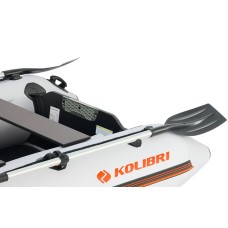 Надувная лодка Колибри КМ-260Д Профи (Kolibri KM-260D) моторная килевая слань-книжка, светло-серая