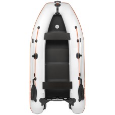 Надувная лодка Колибри КМ-330ДЛ (Kolibri KM-330DL) моторная килевая слань-книжка, светло-серая