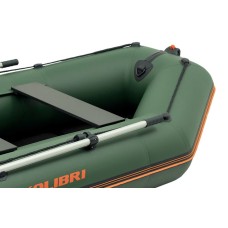 Надувная лодка Колибри КМ-260Д Профи (Kolibri KM-260D) моторная килевая слань-книжка, зелёная