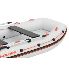 Надувная лодка Колибри КМ-300ХЛ (Kolibri KM-300XL) моторная Air-Deck, светло-серая