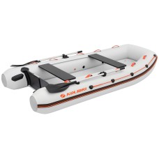 Надувная лодка Колибри КМ-330ХЛ (Kolibri KM-330XL) моторная Air-Deck, светло-серая