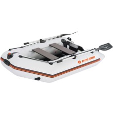 Надувная лодка Колибри КМ-245Д Профи (Kolibri KM-245D Профи) моторная килевая слань-книжка, светло-серая