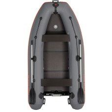 Надувная лодка Колибри КМ-300ДЛ (Kolibri KM-300DL) моторная килевая слань-книжка, тёмно-серая