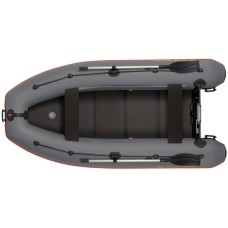 Надувная лодка Колибри КМ-330ДЛ (Kolibri KM-330DL) моторная килевая слань-книжка, тёмно-серая