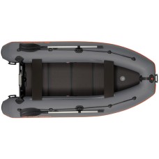 Надувная лодка Колибри КМ-330ДЛ (Kolibri KM-330DL) моторная килевая слань-книжка, тёмно-серая