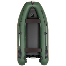 Надувная лодка Колибри КМ-330ДЛ (Kolibri KM-330DL) моторная килевая слань-книжка, зелёная