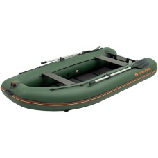 Надувная лодка Колибри КМ-330ДЛ (Kolibri KM-330DL) моторная килевая слань-книжка, зелёная