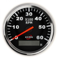 Тахометр со счетчиком моточасов ECMS черный CMH3-BS-3K (901-00008)